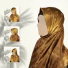 Burnished Gold Gazan Shehnaz Silk Staller - Image 4
