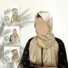 Celestial Gold Gazan Shehnaz Silk Staller - Image 4