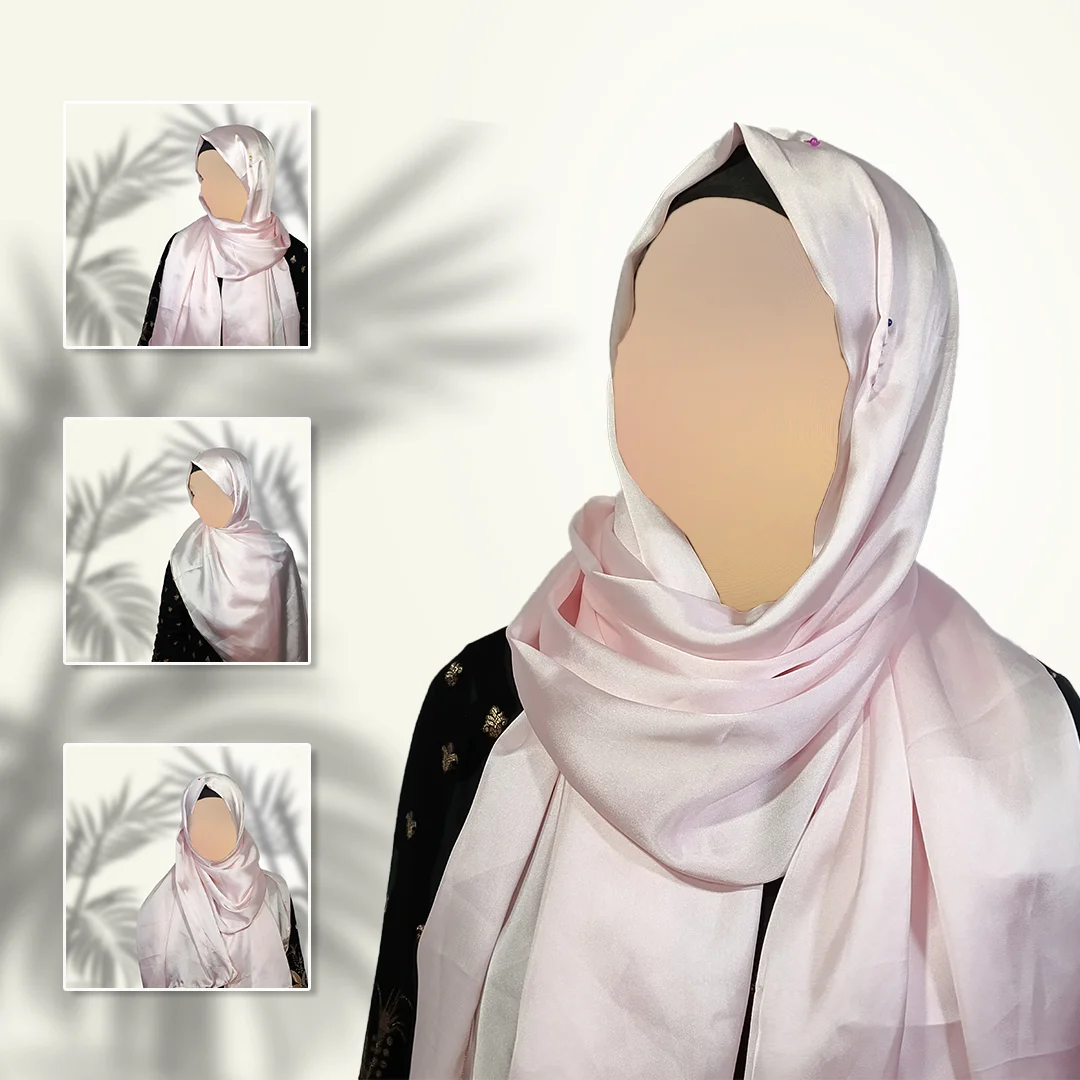 Blush Rose Satin Silk Staller | Light, Glossy & Elegantly Feminine - Image 3