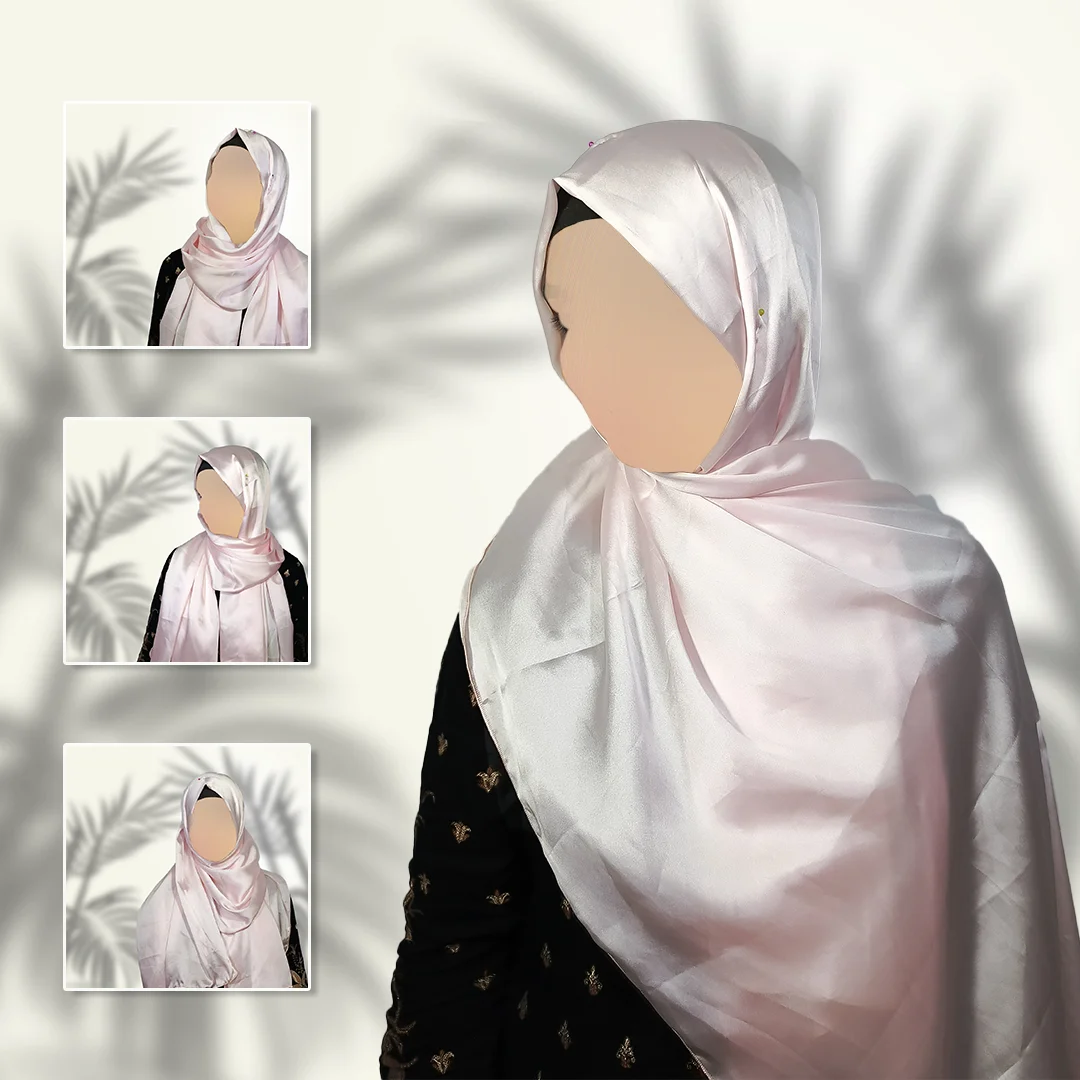 Blush Rose Satin Silk Staller | Light, Glossy & Elegantly Feminine - Image 2