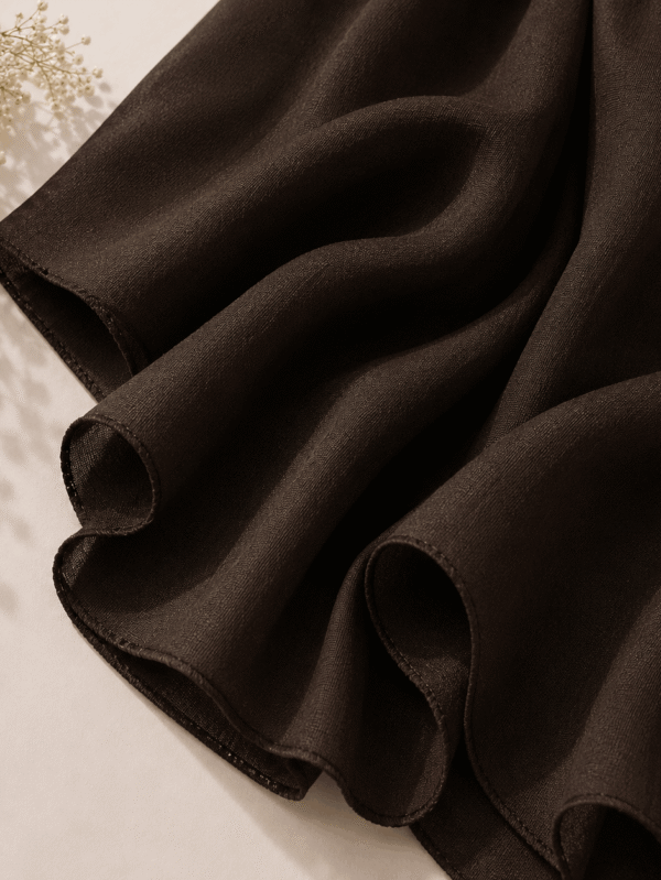 RidaZe Espresso Brown Georgette Chiffon Hijab with soft drape and rolled edges – premium plain hijab scarf Pakistan