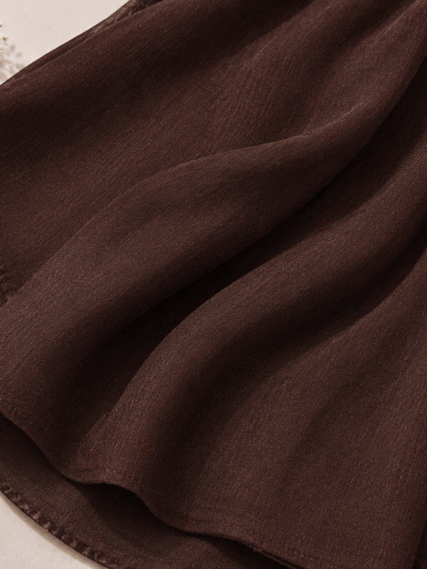 Chocolate Brown Georgette Chiffon Hijab by RidaZe – Soft Lightweight Staller Scarf Pakistan