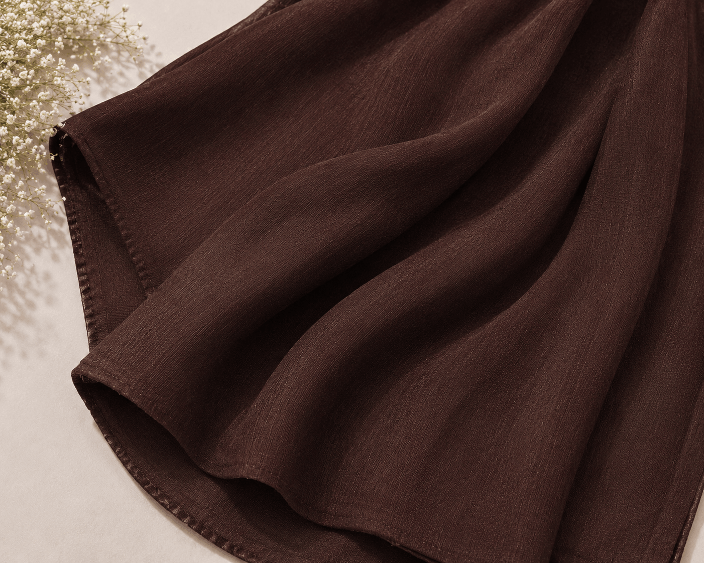 Chocolate Brown Georgette Chiffon Hijab by RidaZe – Soft Lightweight Staller Scarf Pakistan
