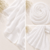 1. White georgette chiffon hijab draped softly — RidaZe 2. Lightweight white chiffon staller for daily and bridal wear — RidaZe 3. Close-up texture of white georgette hijab fabric — RidaZe Pakistan