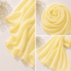 1. Butter yellow georgette chiffon hijab draped softly — RidaZe 2. Pastel yellow lightweight chiffon staller for Eid and daily wear — RidaZe 3. Close-up texture of butter yellow georgette hijab fabric — RidaZe Pakistan
