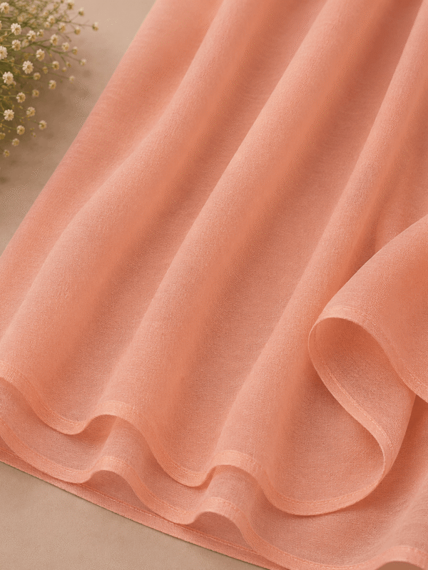 Peach georgette chiffon hijab by RidaZe Pakistan