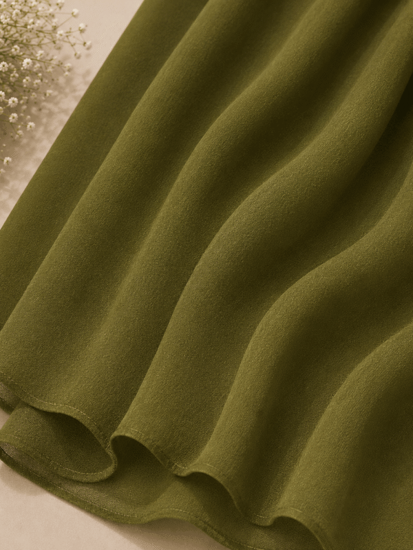 Mehndi green georgette chiffon hijab draped elegantly