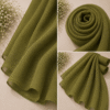 Mehndi green georgette chiffon hijab draped elegantly