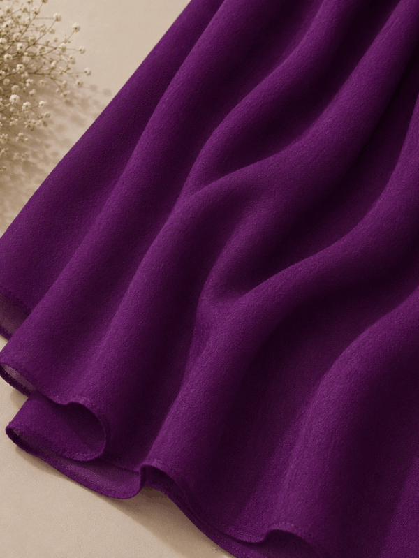 Royal purple georgette chiffon hijab draped boldly — RidaZe