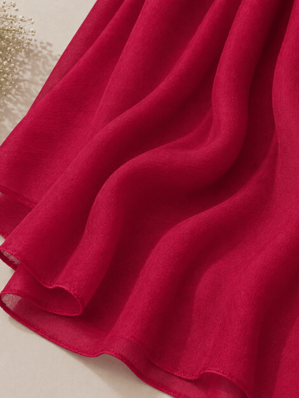 Atishi red georgette chiffon hijab draped boldly — RidaZe