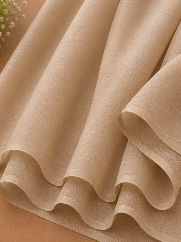Beige georgette chiffon hijab draped softly — RidaZe