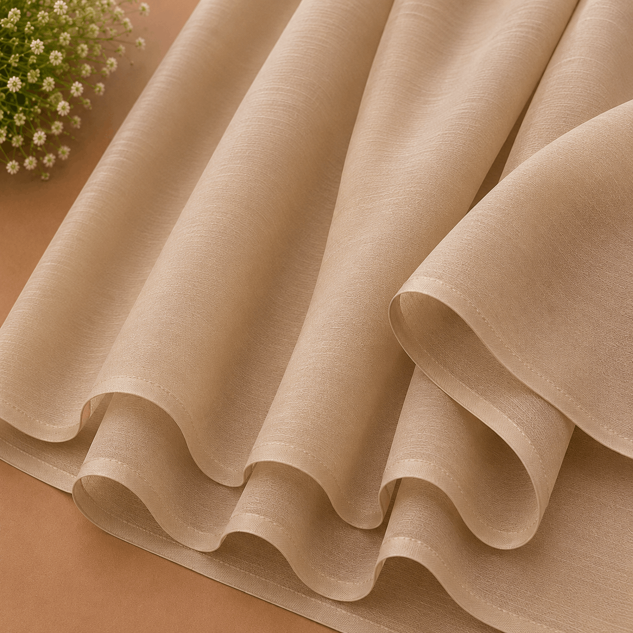 Beige georgette chiffon hijab draped softly — RidaZe